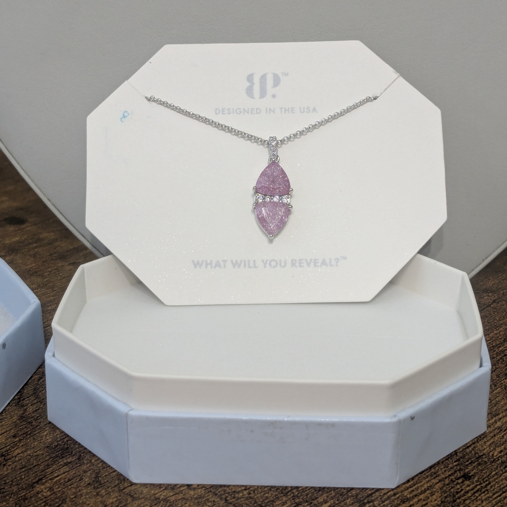 Elegant Purple Ice Crystal Pendant Necklace